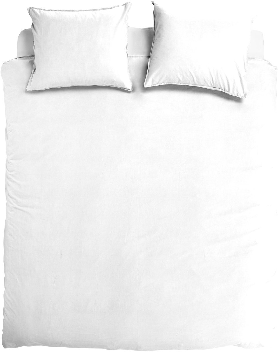 totaalBED Dekbedovertrek Lou Wit - 140x200/220 cm - 50% linnen, 50% katoen - incl. instopstrook