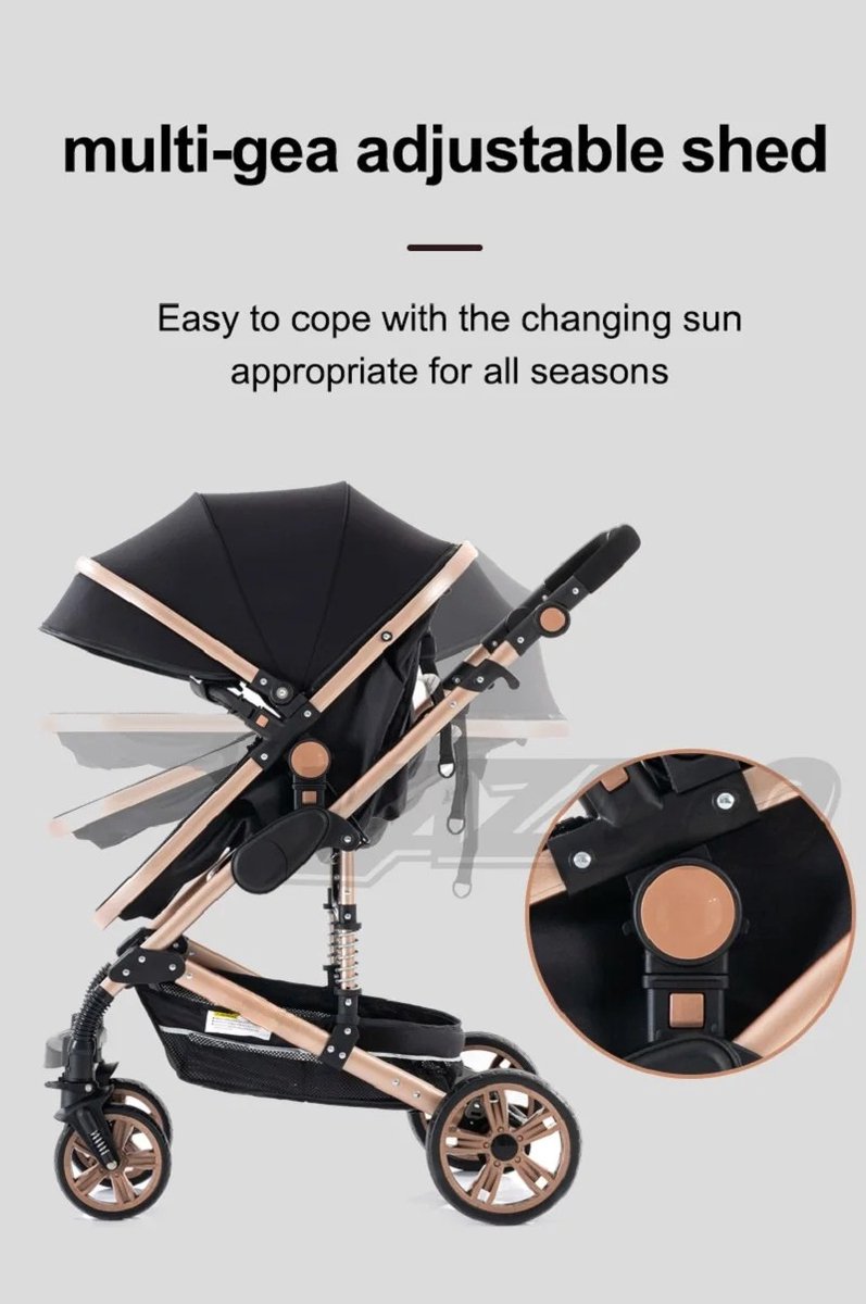 Jessi Store - Luxe 3-in-1 Kinderwagen - Reiskinderwagen - afbeelding 3