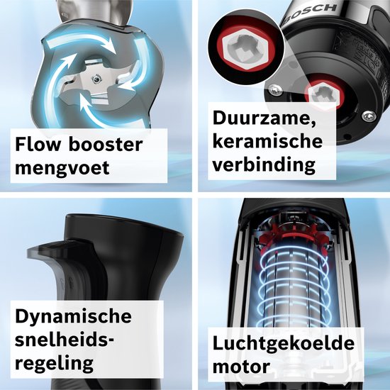 Bosch MSM6M622 ErgoMaster Serie 6 - Staafmixer set - 1000W - Inclusief maatbeker, garde, hakmolen & ijscrusher