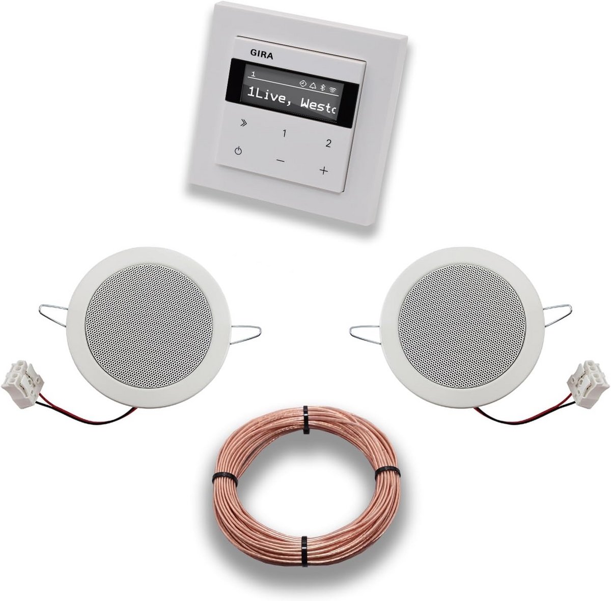 Complete Inbouw Internetradio Set met Bluetooth en 2 Plafondspeakers