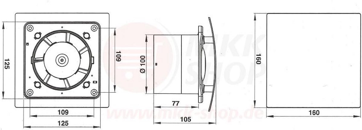 Stil Ventilator 100mm met Timer en Terugslagklep voor Badkamer en Keuken