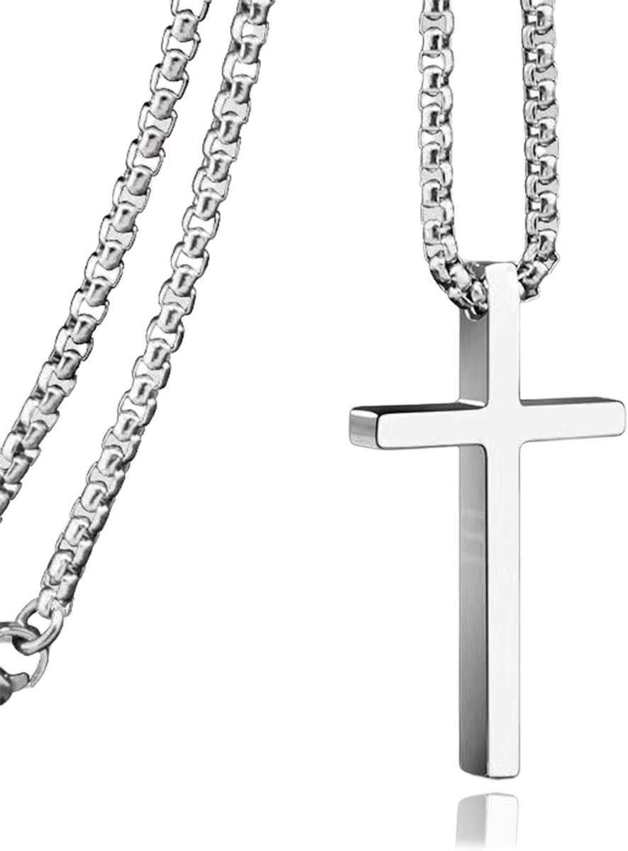 Kruisketting Heren RVS - Stijlvol Kruis Hanger aan Ketting