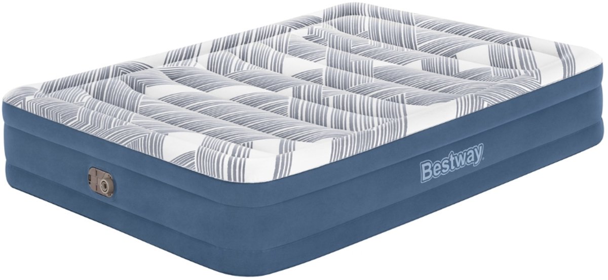 Bestway – Luchtbed – 2-Persoons – 152×203×36 cm – Blauw – Met Ingebouwde Elektrische Pomp – Incl. 3-in-1 Opbergtas - Luchtbed 2 Persoons - Luchtbed Met Pomp - Luchtbed Binnen - Luchtbed Comfort - Luchtbed Stijl