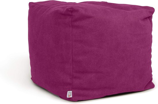Zachte Zitzak Cube Roze 42x42 cm - Afneembare Hoes en Kubus Vormige Beanbag