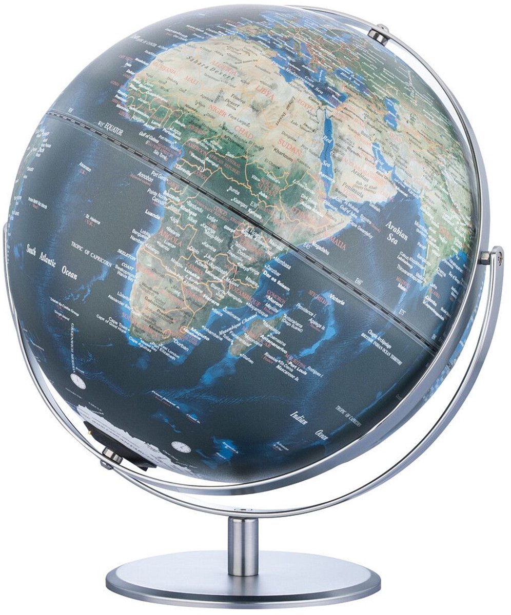 Troika JURI CITY LIGHT FLEX Wereldbol met verlichting - 30 cm - Dimbare LED globe met oplaadbare SOMPEX lamp - Blauw