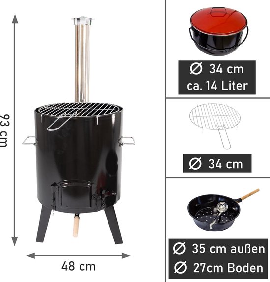 Grote Goulashketel 14 Liter - Raketoven voor Koken zonder Gas of Stroom | Buitenkeuken en Crisisvoorziening — afbeelding 5
