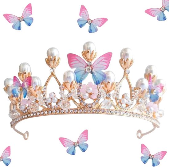 Diadeem Haarband WIT Met ZILVEREN Muntjes En Kraaltjes Tiara Voor Meisjes En Dames One Size