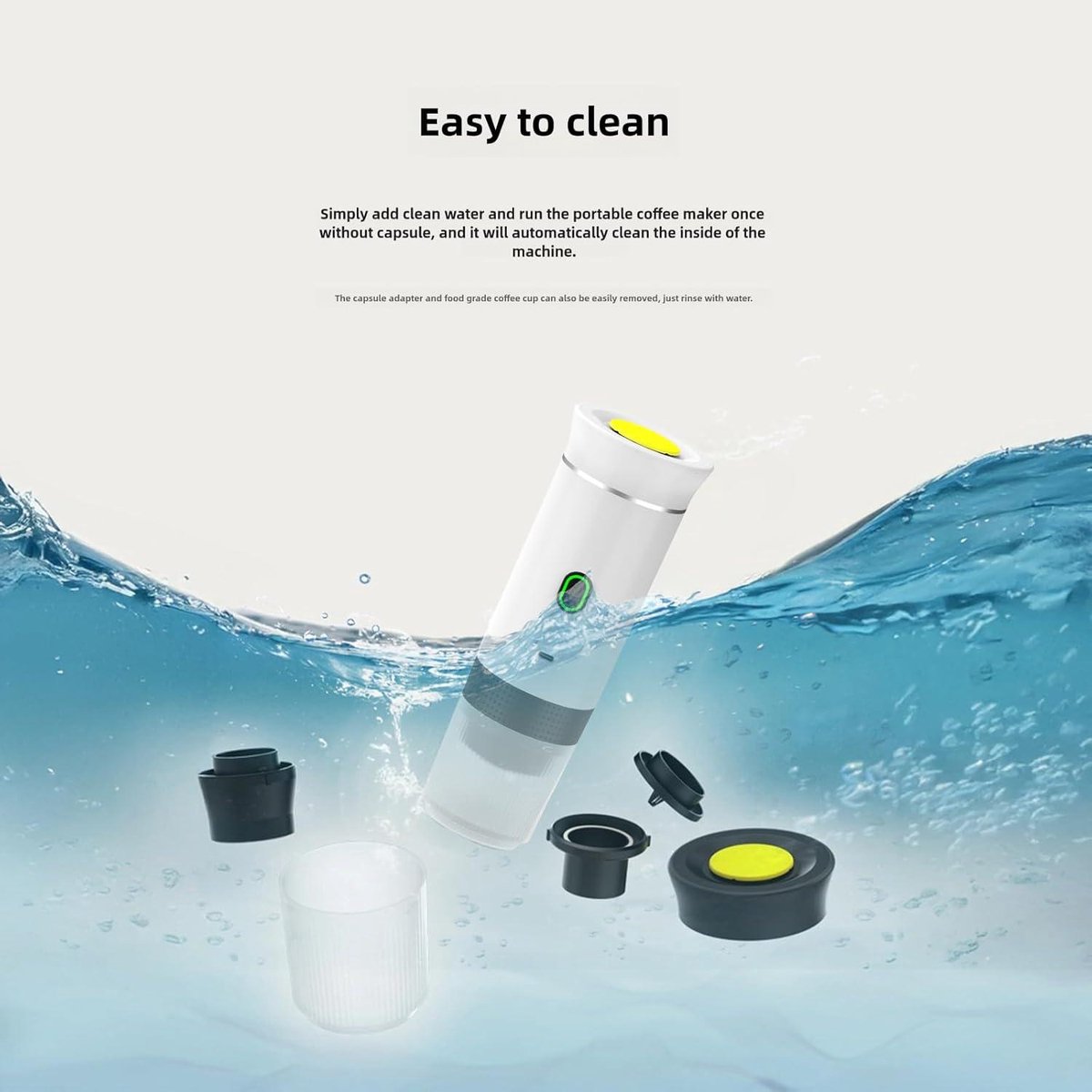 Espressomachine voor op reis - Elektrisch - Auto koffiezetapparaat - Zelfverwarmend - USB-C - Thuis en auto - Camping koffiezetapparaat - Draagbaar — cadeau in Kookcadeaus - foto 5
