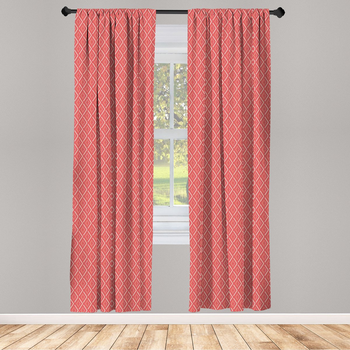ABAKUHAUS Raamgordijnen – Perzikroze – 2-delige – 75x245 cm