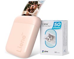Liene - Pearl 2x3 Inch Photo Printer - Inclusief 50 vellen Zink foto papier (Pink)