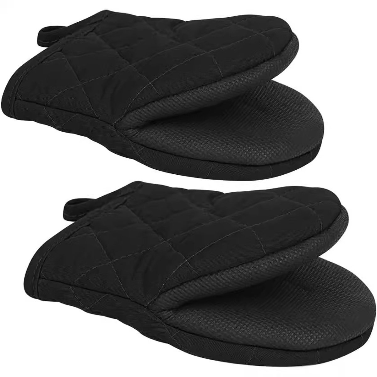 Ovenvaste, hittebestendige ovenwanten, antislip - zwart