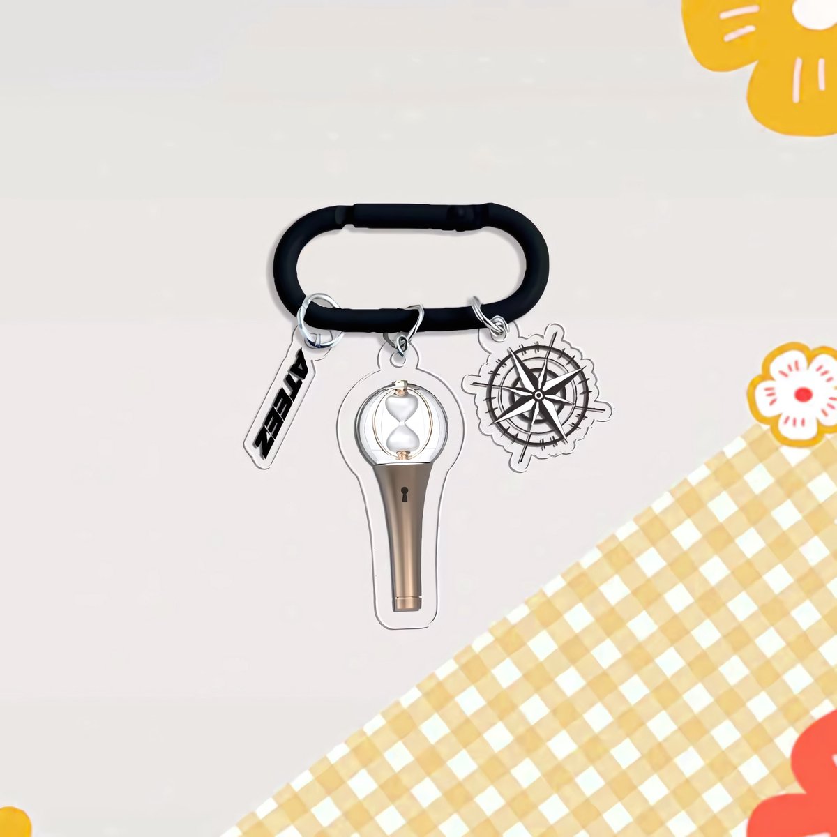 KPOP Ateez Carabiner Bag Charm LightStick Keychain [Sleutelhanger]