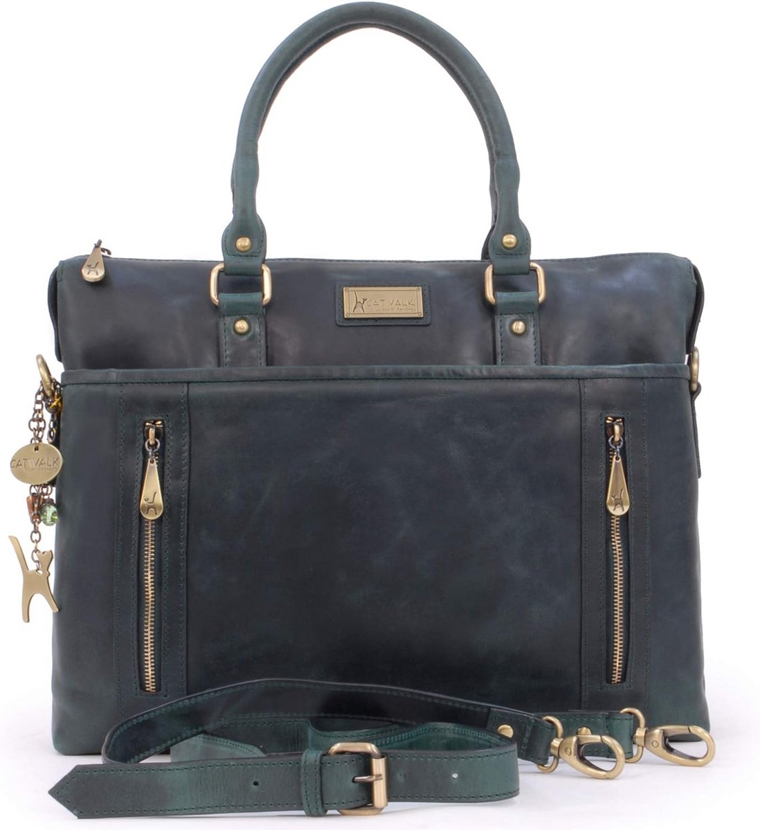 Leren Aktetas Dames Schoudertas Werklaptop Tas Vintage Look