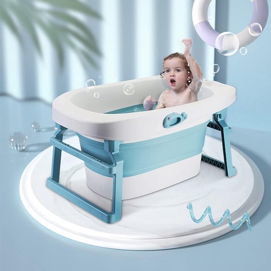 Opvouwbaar Babybadje Antislip Draagbaar Aankleedkussen voor Pasgeborenen en Dreumesen — afbeelding 2