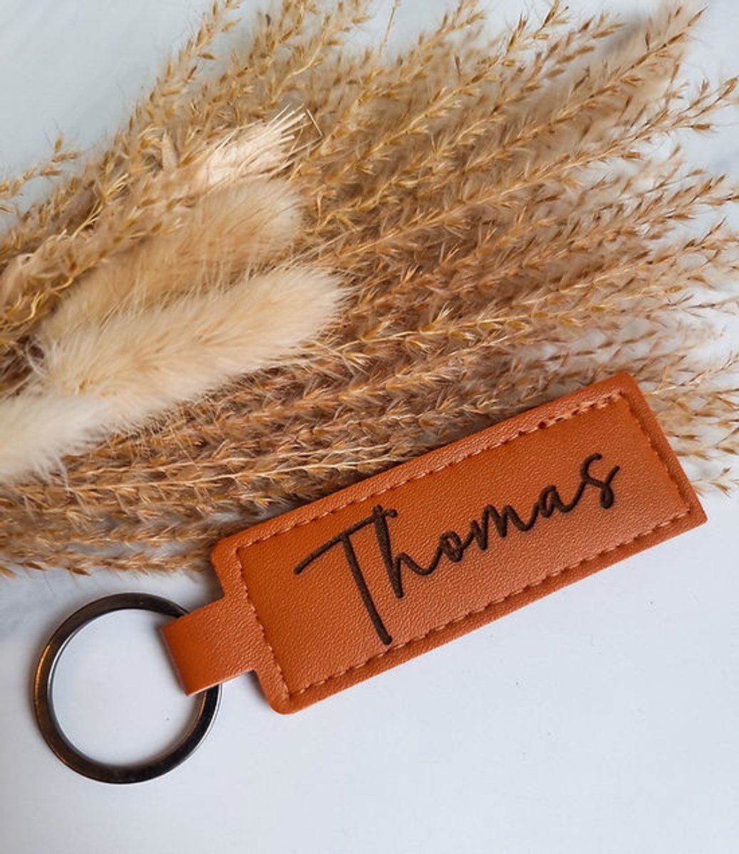 Gepersonaliseerde Sleutelhanger – Gerecycleerd Leer