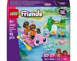 foto van LEGO® Friends Axolotlavontuur - 1 Minipoppetje, 1 Micropoppetje, 2 Axolotlfiguren - Miniboot met Reddingsvesten om te Doen Alsof - Voor Meisjes en Jongens Vanaf 5 Jaar - Cadeautip voor Kinderen - 42681
