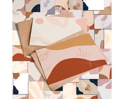 Systemyze 40x Wenskaarten Set Zonder Tekst – Ansichtkaarten Blanco – Met Enveloppen – Abstract Thema – Formaat A6