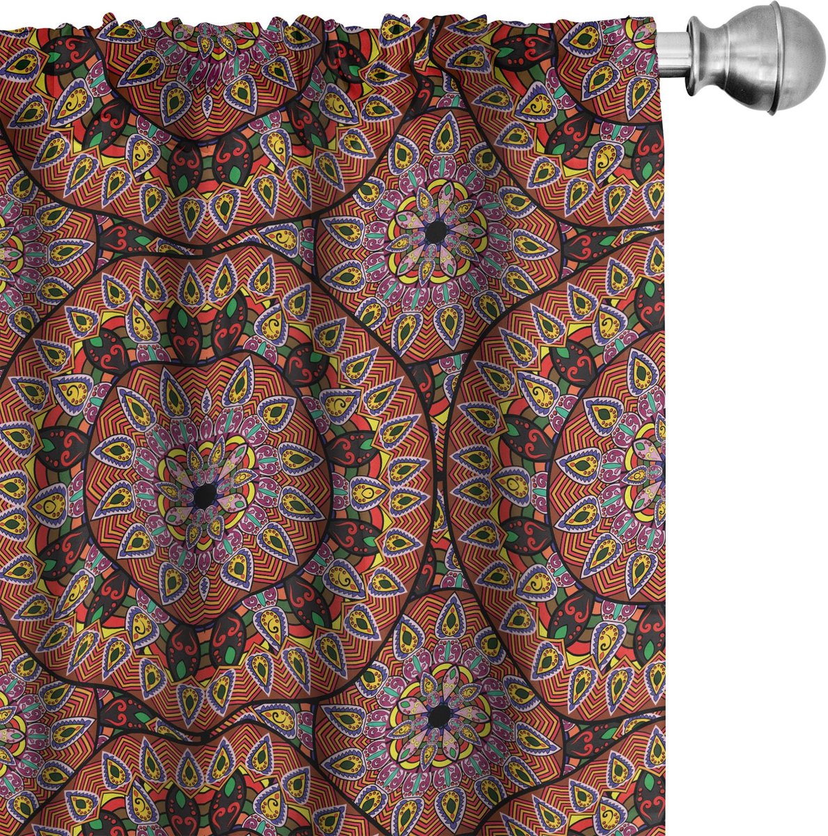 ABAKUHAUS Boheemse Voorhangen – 2x75x225 cm – Mikrofaser Mehrfarbig