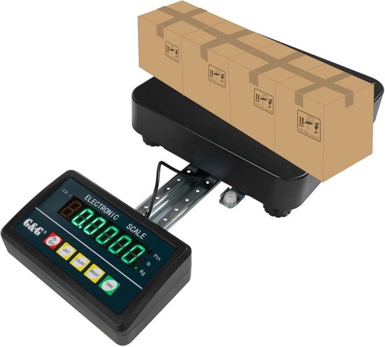 Digitale platformweegschaal, 100 kg/50 g, led-display, 360 graden