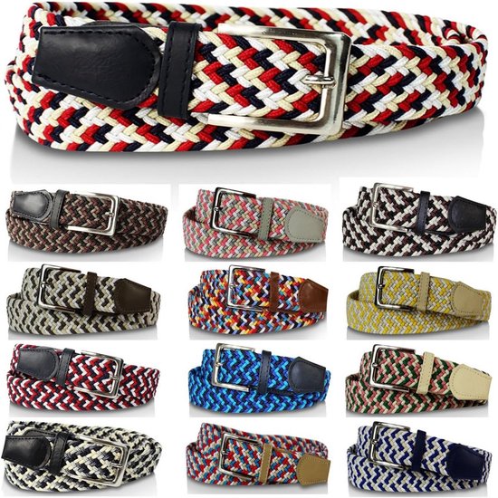 Elastische riem, KEMISANT stretch riem zonder gaten voor dames en heren casual broek, 35mm(Zwart,105cm/30-34taille aanpassing