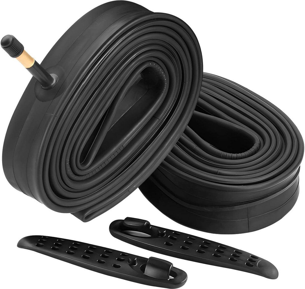 2x 26 Inch Binnenband Fiets - Geschikt voor 26x1.75 t/m 26x2.125 - Heavy Duty Butyl met 48mm Schrader Ventiel + Bandenlichters