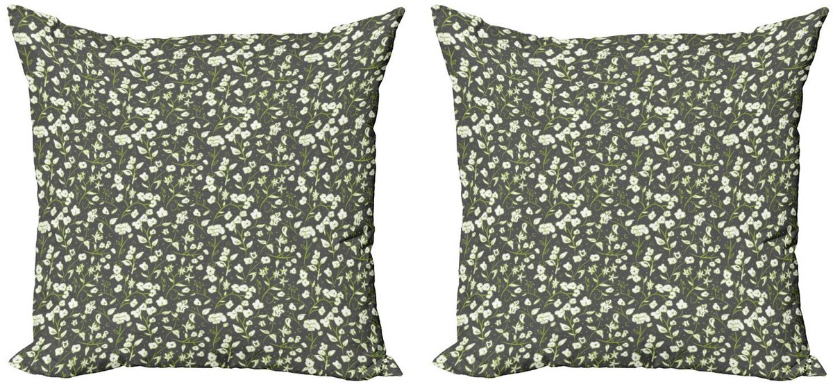 ABAKUHAUS Kussenhoezen Set – Dubbelzijdig bedrukt – 45×45 cm – Applegroen/Wit Apfelgrün Weiß