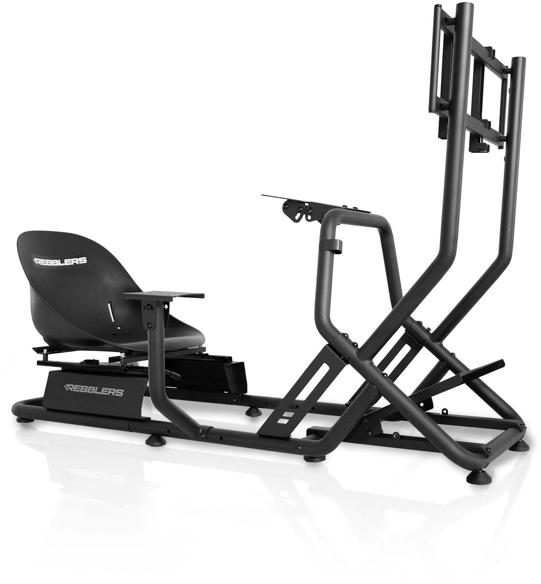 REBBLERS® SIMR 300GM Kart Racing Cockpit + Gearshift Holder + Monitor Mount - Kart Racestoel - Volledig Verstelbaar - Zwart