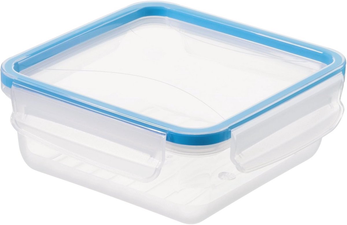 Vierkante Vershouddoos 0,8L - Transparant en Blauw, Luchtdicht en Duurzaam