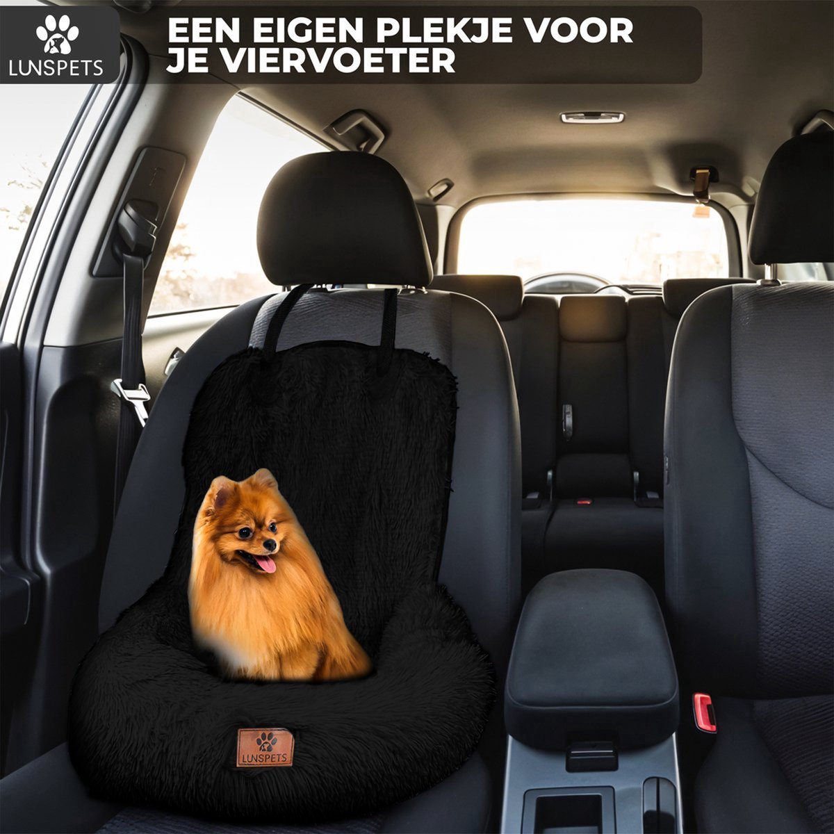 Lunspets - Hondenmand Auto - Zwart thumbnail 3