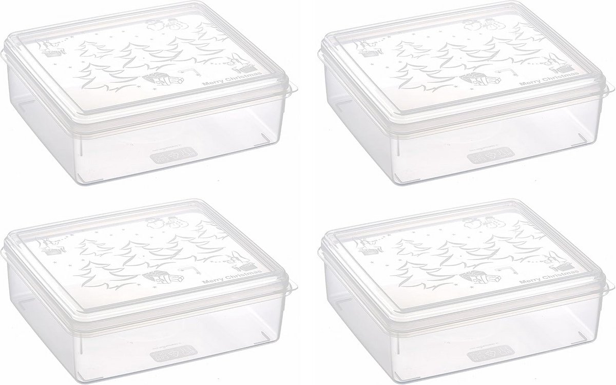 Koekblikjes Set van 4 - Rechthoekig 2,5L - Klassiek Design - Duurzaam en Praktisch