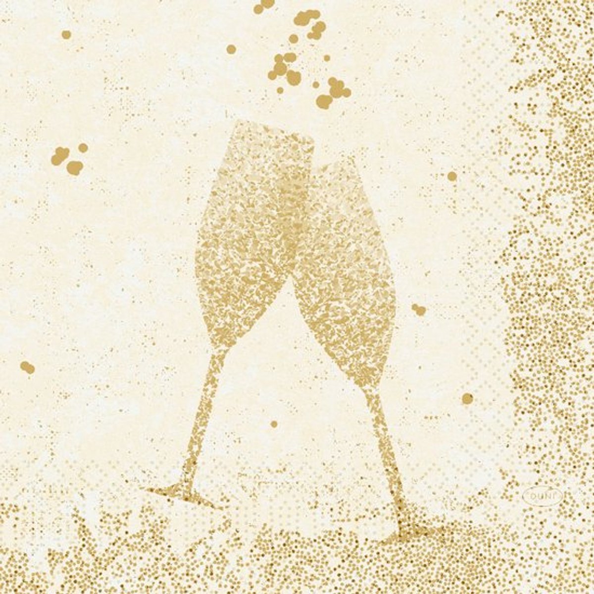 Dunisoft - Napkins- servetten 60 stuks 40*40 ecru champagneglas