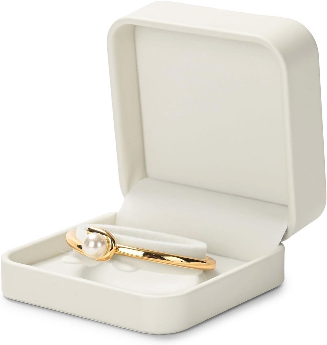 Premium leren beige armbanddoos voor sieraden, ideaal voor cadeaus en sieradendisplay
