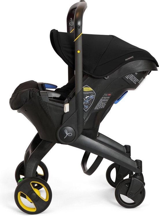 4-in-1 Kinderwagen Combi Set met Autostoel, Reiswieg & Buggy - Inclusief Organizer Tas- All Terrain Kinderwagen met Luchtbanden - Inklapbaar Reissysteem vanaf Geboorte tot 13 kg (0-2 jaar) - Zwart