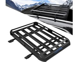 Dakbagagedrager 127 x 97 cm - Draagvermogen 100 kg - Universele aluminium bagagemand voor SUV - Zwart
