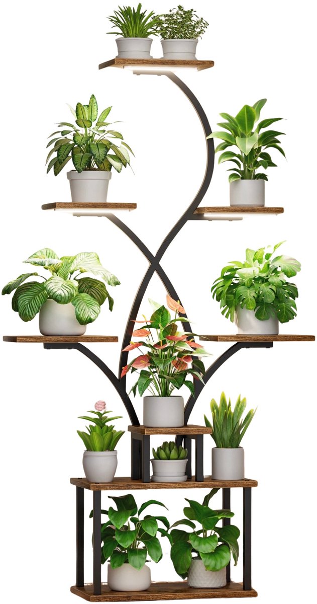 Vedder House - Plantenrek met kweeklampen - Plantenkast - 8-laags - Groeilamp - Voor binnen