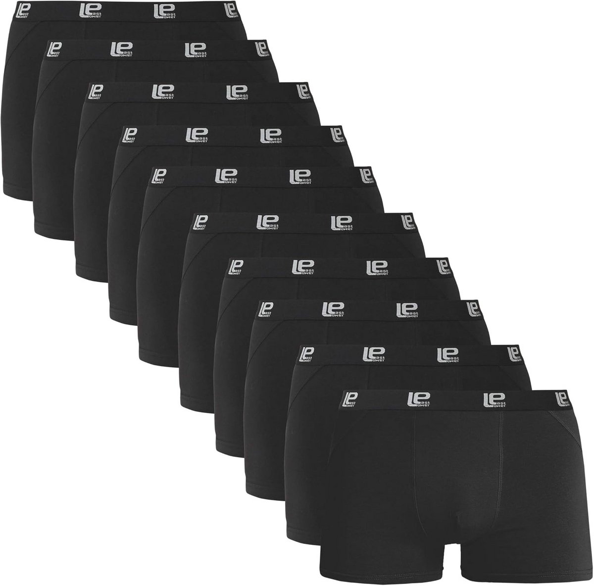 Heren Boxershorts Retrolook Zwart Set van 10 - Comfortabel en Ventilerend