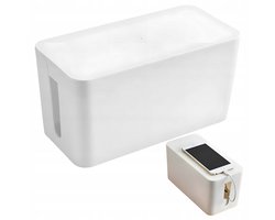 Kabelbox Organizer - Maat M - Wit - 32/13.8/13 cm - Stekkerdoos Opbergbox - Voor Kabels & Laders