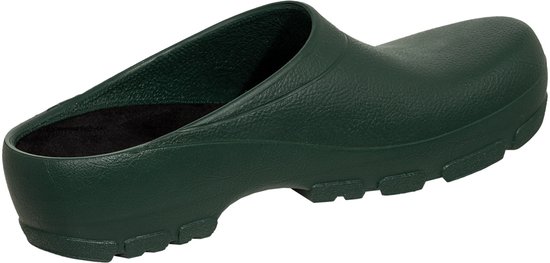 Groene Saliha klomp, zijaanzicht.