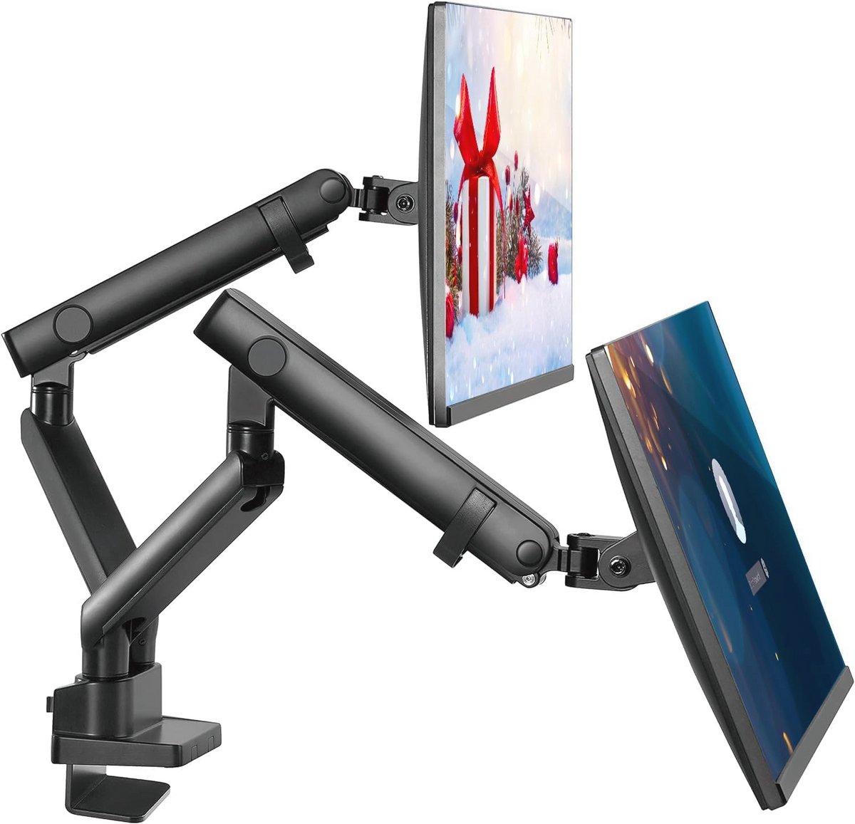 Dubbele Monitorstandaard voor 2 Monitoren - Ergonomische Bureaubevestiging tot 32 Inch