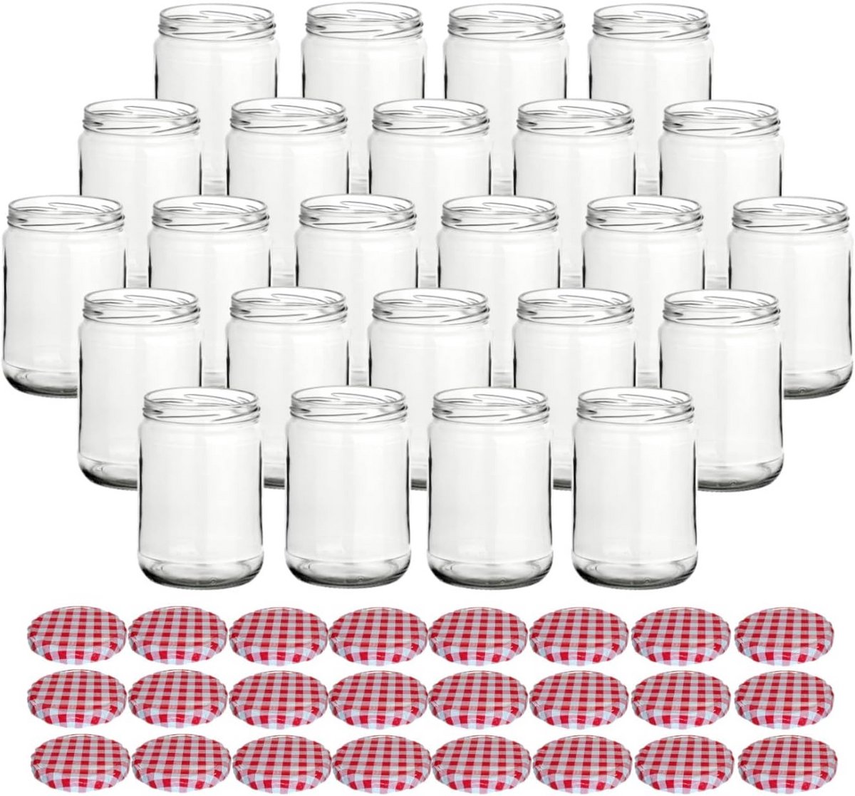 Set van 24 weckpotten 580 ml met schroefdeksel in verschillende kleuren