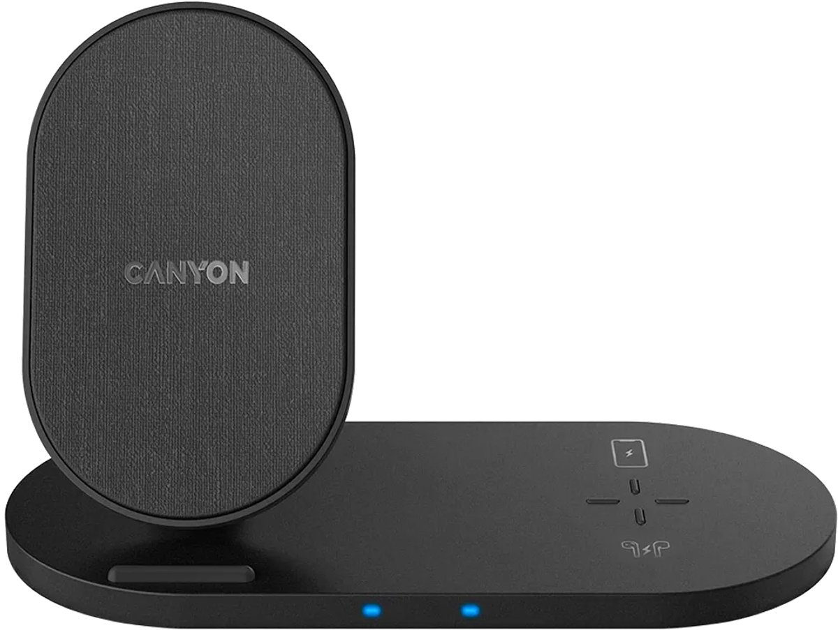 Canyon WS-202 Serie - Draadloze Oplader - 10W - 2 in 1 - Zwart