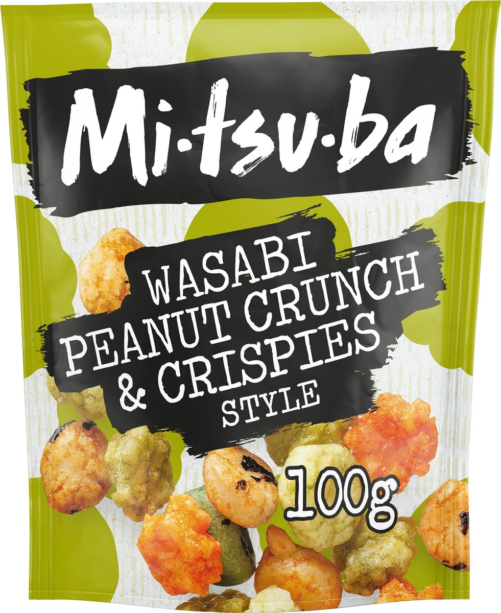 Mitsuba Wasabi Peanut Crunch - borrelmix met rijstzoutjes - 6 x 100 gram