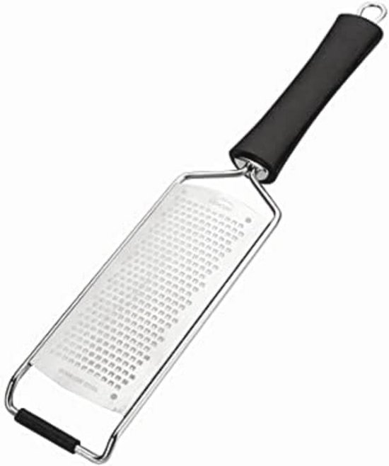 Platte Rasp RVS - Perfect voor Parmezaanse Kaas | Roestvrij Staal met Witte Plastic Omranding