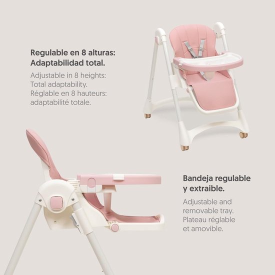 Evolutieve inklapbare babystoel voor baby's van 6-36 maanden - Verstelbare rugleuning, poten en dienblad — afbeelding 5