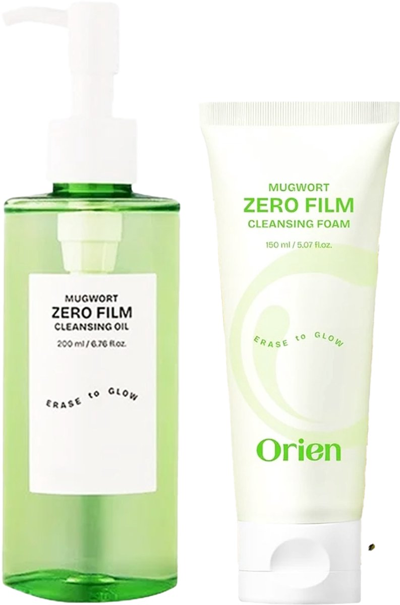 Orien Mugwort Zero Film Double Cleansing Duo – Zachte Reiniging voor Gevoelige & Acnegevoelige Huid