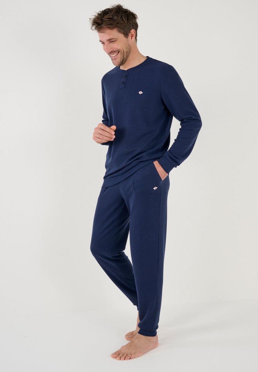 Damart - Pyjama wafelgebreid Thermolactyl - Heren - Blauw - M
