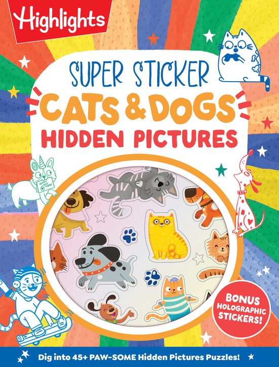Hidden Sticker Hidden Pictures Sticker Books- Super Sticker Cats & Dogs Hidden ...