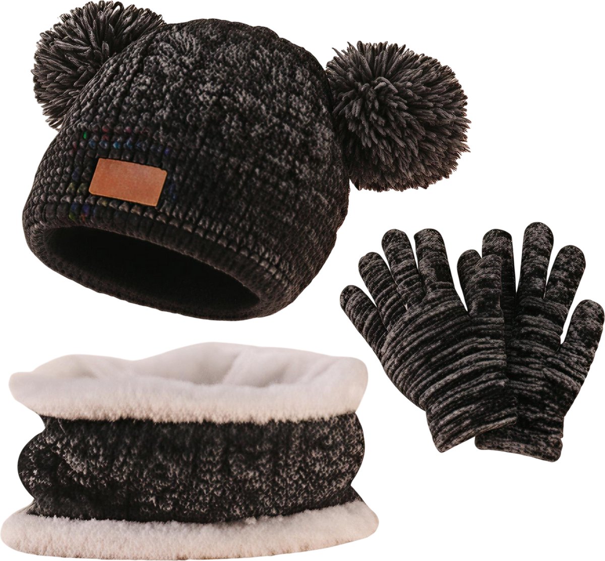 Kindermuts, Sjaal en Handschoenen Set voor Peuter en Baby Jongens (2-5 jaar) - Gebreide Winteraccessoires voor Kinderen, Warme Muts en Sjaal voor Koud Weer