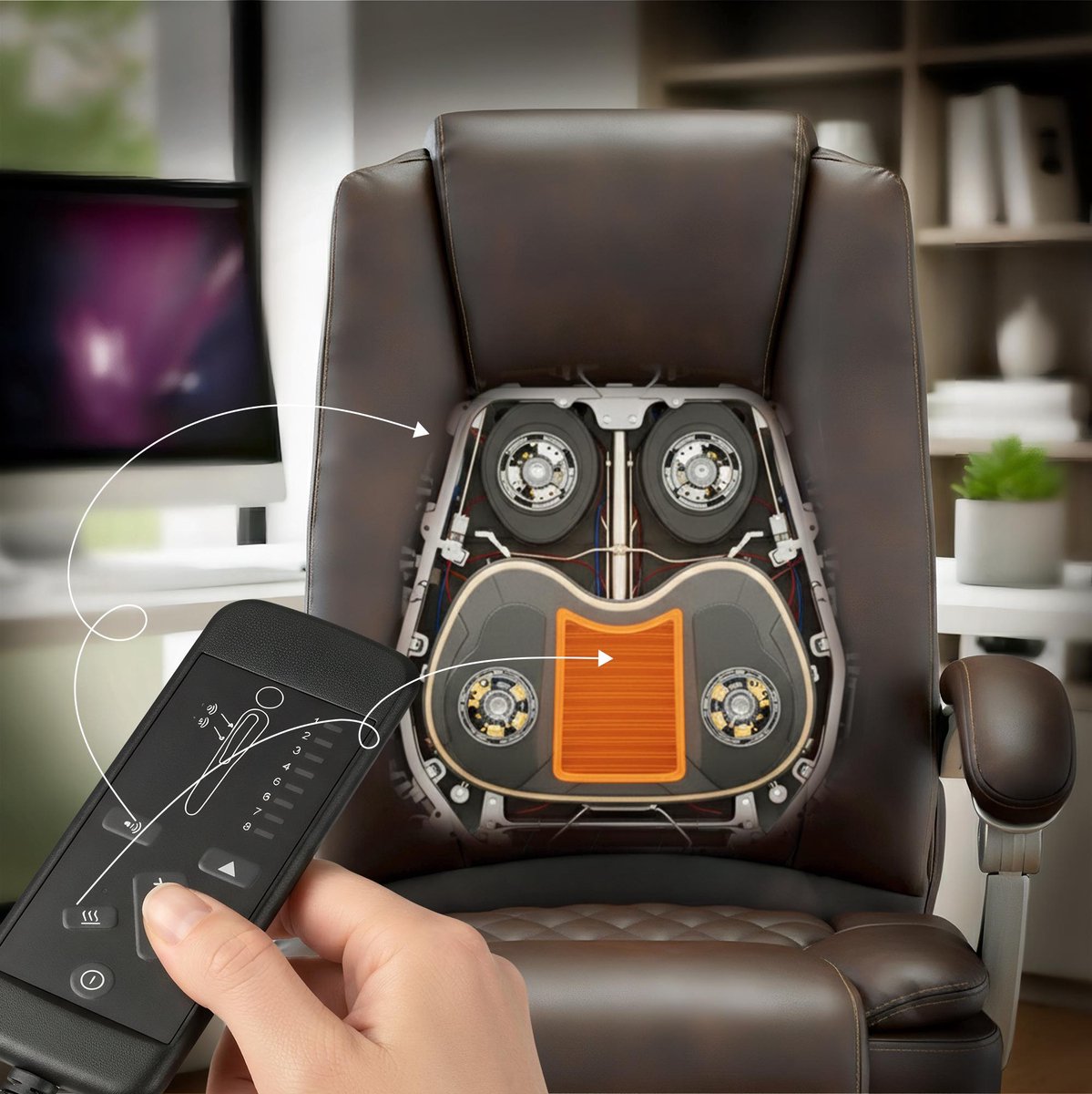 CLP Rubia Ergonomische Bureaustoel met Massagefunctie en Verwarming - afbeelding 3