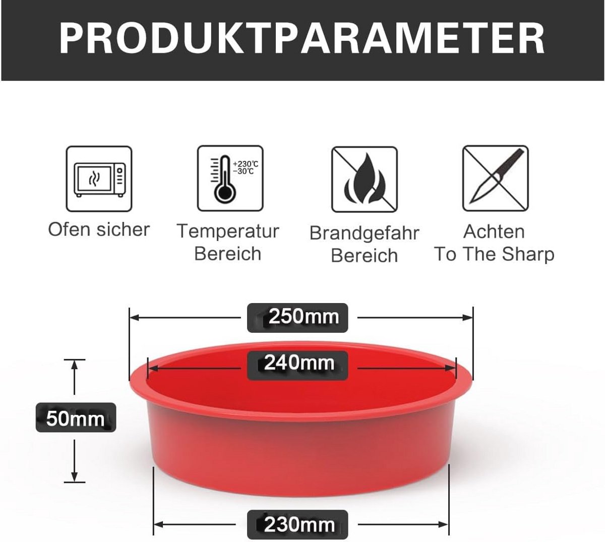 Ronde siliconen bakvormen - 24 cm, set van 2, anti-aanbak voor taarten en cheesecake